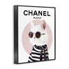 Stupell Industries Chic Kitty Cat Meow Glam Fashion Pink Circle Black Framed Giclee Art - 3 of 4