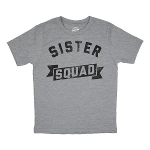 Youth Funny T Shirts Sister Squad Family Graphic Tee For Kids - Crazy Dog Youth T Shirt - 1 of 4