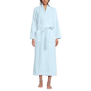 Lands' End Women's Cozy Plush Long Wrap Robe - 1 of 3