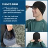 TrailHeads Men’s Winter Hat with Visor - Warm Fleece Beanie for running, winter golf, hiking - Black - 4 of 4