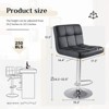 DOMETOUR Bar Stools Set of 2, Counter Height Barstools,Square Seat Cushion Barstool with Back, Height Adjustable PU Leather Swivel Barstool - 4 of 4