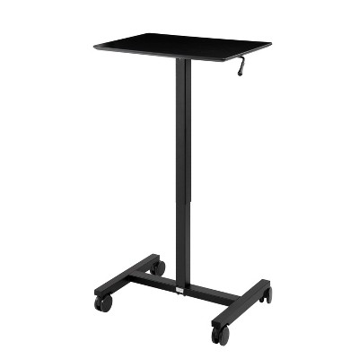 24.4" Airlift Spring Height Adjustable Sit-Stand Mobile Laptop Computer Desk Cart Black - Seville Classics