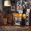 Aheaplus 4-Tier Wooden AV Component Media Stand Stereo Cabinet with Power Outlets and LED Lights - 3 of 4