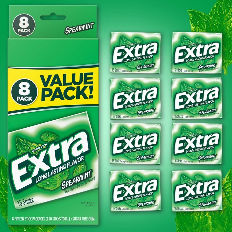 Extra Spearmint Sugar-Free Gum Value Pack - 120ct, 3 of 11