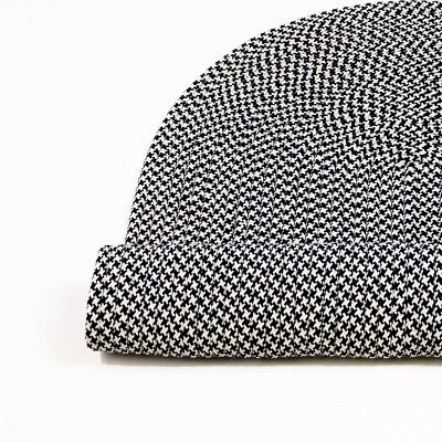 Colonial Mills Milton Houndstooth Tweed Braided Rug, Navy 4' x 6', Oval Shape