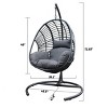 Coolbibila-PE Wicker Egg Chair Swing, Egg Chair For Patio With Cushions, Outdoor Accent Chair With Modern Design, Swing Chairs For Outside - 4 of 4
