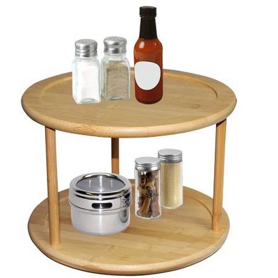 Home Basics 2 Tier Bamboo Lazy Susan