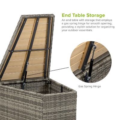 Barbuda 6-Person Gray Teak and Poly Rattan Outdoor Sectional Set