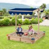 Safstar Kids Wooden Sandbox with Height Adjustable & Rotatable Canopy Outdoor Playset - 2 of 4