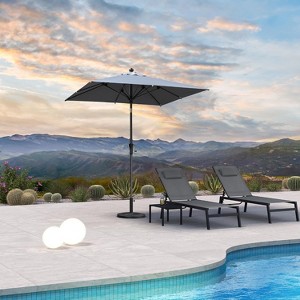 PURPLE LEAF Patio Umbrella Outdoor Table Umbrella Aluminum Frame Market Umbrella Sun Umbrella with 8 Sturdy Ribs - 1 of 4