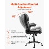 VEVOR Executive Office Chair with Lumbar Support, 300lb Capacity, Height Adjustable Ergonomic Chair, PU Leather Reclining Office Desk Chairs, Black - 4 of 4