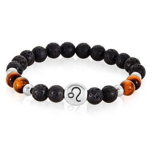 Men's Zodiac Lava and Agate Stone Bead Stretch Bracelet - West Coast Jewelry - 1 of 4