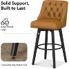 Cesicia Set of 2 Counter Height Swivel Bar Stools, 30" Linen Upholstered with Footrest, Flax Beige - 4 of 4