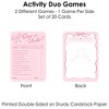 Big Dot of Happiness Tying the Knot Bridal Shower 2-in-1 Game Cards, Guess the Dress or Pink Bow Bachelorette Activity Duo Games - Set of 20 Cards - 4 of 4