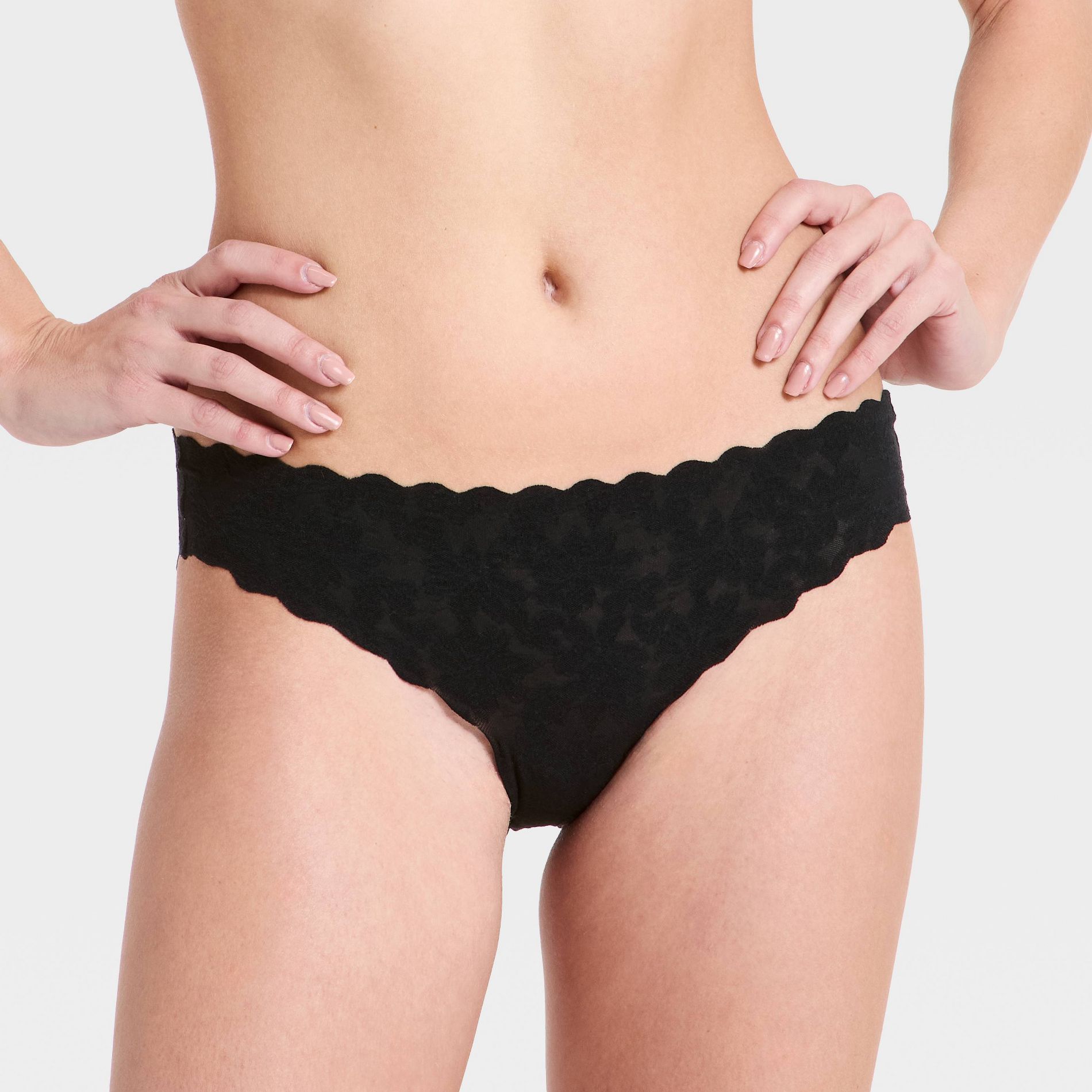 Women's Invisible Edge Solid Lace Bikini Underwear - Auden™