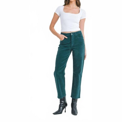 Women's Straight Leg Corduroy Pant - JUST BLACK DENIM