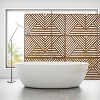 Grungis 76" H×48" W Freestanding Privacy Fence with Geometric Linen Pattern,Outdoor Privacy Screen for Balcony,Patio,Garden - 4 of 4