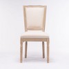 Sapphtopaz French Style Wooden Dining Chairs Set of 2, Solid Wood Frame Accent Chairs, Linen Fabric Kitchen Chairs for Dining Room, Kitchen - 3 of 4
