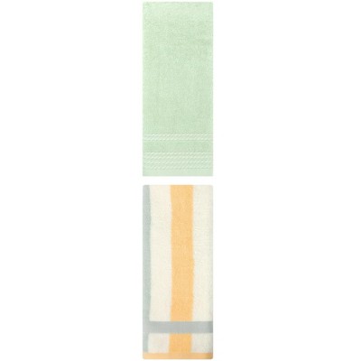 REGALWOVEN Striped Decorative Hand Towels for Bathroom Kitchen Gym 14" x 30"/13" x 29" 2 Pcs