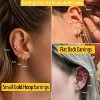 6-Pair Gold-Plated Surgical Steel Earring Set: Huggie Hoops & Studs for Cartilage, Helix & Lobe - 2 of 4