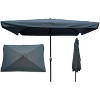 Okak 10 x 6.5ft Outdoor Patio Waterproof Umbrella with Push Button Tilt Market Table Umbrella with Crank Rectangular for Pool Deck Garden - 2 of 4
