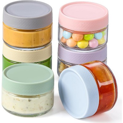 Glass Salad Dressing Containers (24-Piece Set) – 12-Pack 2-Ounce Leakproof Reusable Glass Cups with 12 Lids, Ideal for Lunchboxes, Picnics & Travel