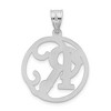 Black Bow Jewelry Rhodium Plated Sterling Silver Fancy Script Initial A-Z Pendant, 20mm - 3 of 4