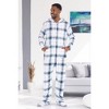 ADR Men's Plush Fleece One Piece Hooded Footed Zipper Pajamas Set, Soft Adult Onesie Footie with Hood - 2 of 4