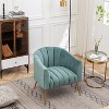 SEYNAR Modern Velvet Accent Chair,Round Upholstered Barrel Chair for Living Room - 2 of 4