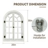 Beautyolove Farmhouse Arched White Wood Framed Windowpane Wall Mirror - 4 of 4
