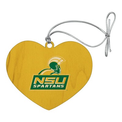 Norfolk State University Secondary Logo Heart Love Wood Christmas Tree Holiday Ornament