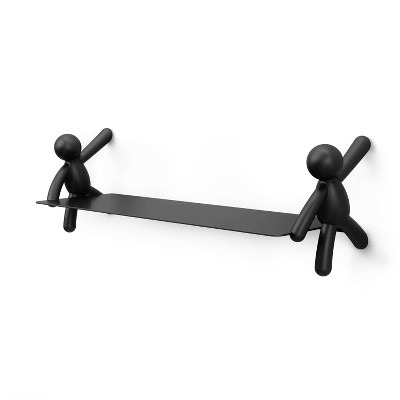 Black Steel Buddy Floating Wall Shelf