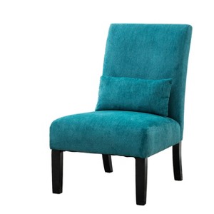 NicBex Chenille Accent Chair,Upholstered Living Room Chairs with High Backrest and Pillow,Cozy Armless Chair,Accent Chairs for Living Room - 1 of 4