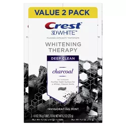 Crest 3D White Whitening Therapy Charcoal Deep Clean Fluoride Toothpaste Invigorating Mint - 8.2oz/2pk