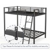 NicBex Twin over Twin Size Bunk Bed Metal Bed Frame with Inclined Ladder and Full Length Guardrail, Space Saving, No Box Spring Required - 3 of 4