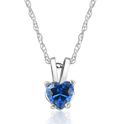Pompeii3 1/2ct Blue Heart Shape Sapphire 14K White Gold