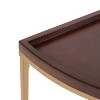 Kate and Laurel Dorrah Half Circle Wood Side Table, 18x16x22, Walnut Brown and Gold - 4 of 4