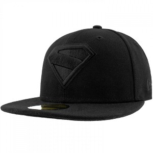 Adult Superman James Gunn Logo Black on Black New Era 59Fifty Fitted Hat - 1 of 4