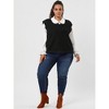 Agnes Orinda Women's Plus Size Fashion V Neck Cable Knit Sleeveless Pullover Casual Sweater Vests - 3 of 4