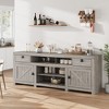 Cabihome TV Stand for 75 inch TV, Farmhouse TV Consoles with Storage, Rustic Wooden Entertainment Center, Tall Center Table for Living Room Gray - 2 of 4