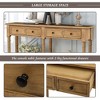 Elegant Solid Wood Console Table with Two Storage Drawers and Shelf - 2 of 4