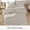 Boho Queen Size Quilt Set 3PCS Oatmeal with 2 Pillow Cases Reversible Coverlet All Season - 3 of 4