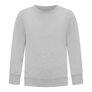 EVERYDAY KIDS Boys’ Fleece Heather Gray Crewneck Sweatshirt; Boy’s Long Sleeve Pullover Shirt - Soft and Breathable Cotton/Poly Blend - 1 of 4