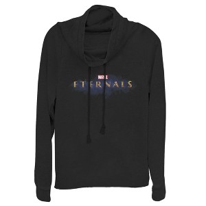 Juniors Womens Marvel Eternals Movie Logo Cowl Neck Sweatshirt - 1 of 3