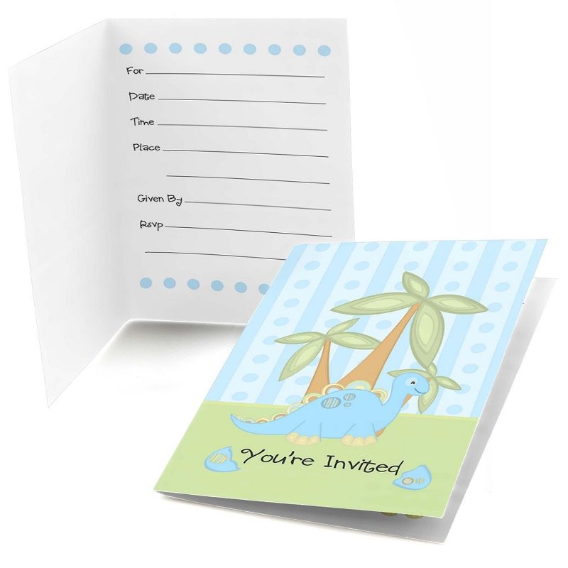 Big Dot of Happiness Baby Dinosaur - Fill In Baby Shower Invitations (8 count), 1 of 6