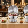 VEVOR Chafing Dish Buffet Set, 5 Qt 4 Pack, Stainless Steel Chafer with 4 Full Size Pans, Round Catering Warmer Server with Lid Water Pan, Silver - 2 of 4