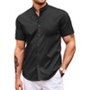 COOFANDY Muscle Fit Dress Shirts for Men Banded Collar Casual Button Down Shirts - 3 of 4