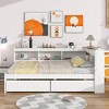 Streamdale Full Bed with L-shaped Bookcases, Drawers, White - 2 of 4