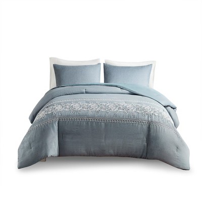 Gracie Mills Ione Classic Elegance 6-Piece Cotton Daybed Cover Collection - Full/Queen - Blue