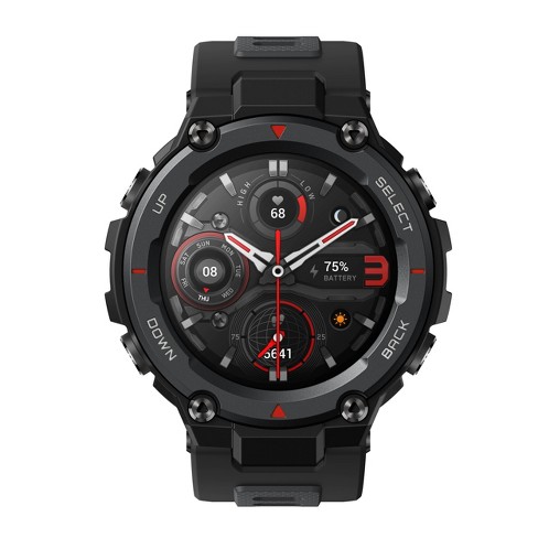  Amazfit T-Rex Pro Smart Watch for Men Rugged Outdoor GPS Watch,  18 Day Battery Life, 15 Military Standard Certified, 100+ Sports Modes, 10  ATM Water-Resistant, Black (Renewed) : Electronics